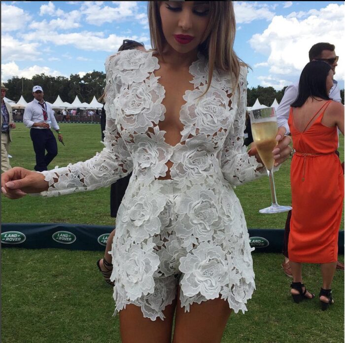 White Lace Long Sleeved Suit - 图片 5