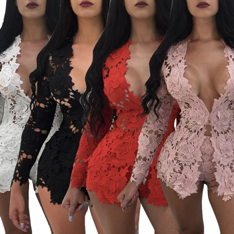 White Lace Long Sleeved Suit
