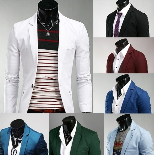 Men's Fashion Blazer Korean Solid Color Slim Fit One Button Trendy Casual Dress Suit Luxury Brand Designer Mens Blazer