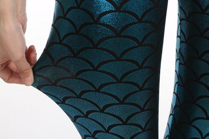 Women's Mermaid Sirena Shine Stretch Leggings  Punk Shiny Fish Scale Pants - 图片 3