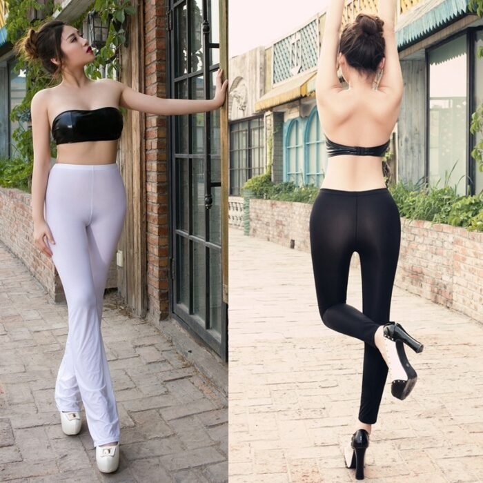 Women's See-through Transparent Tights Nightclub Leggings Elastic Pants - 图片 6