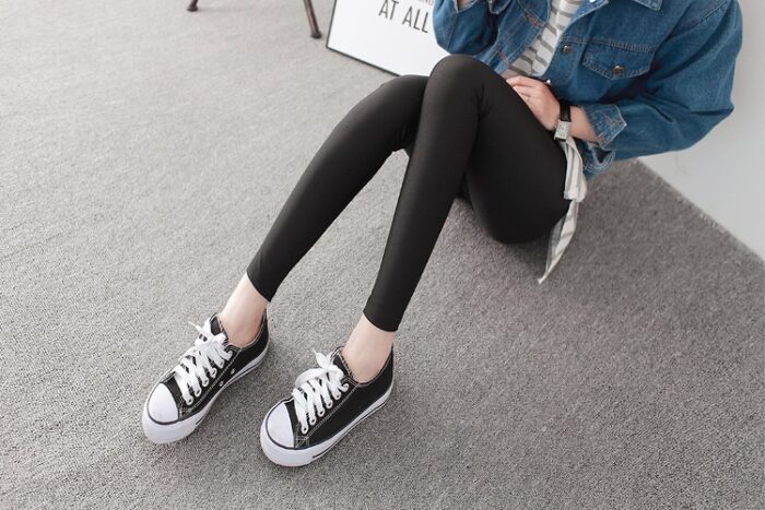 Women's Leggings Fluorescent Ice Silk High Elastic High Waist Tights Female Leggings - 图片 11