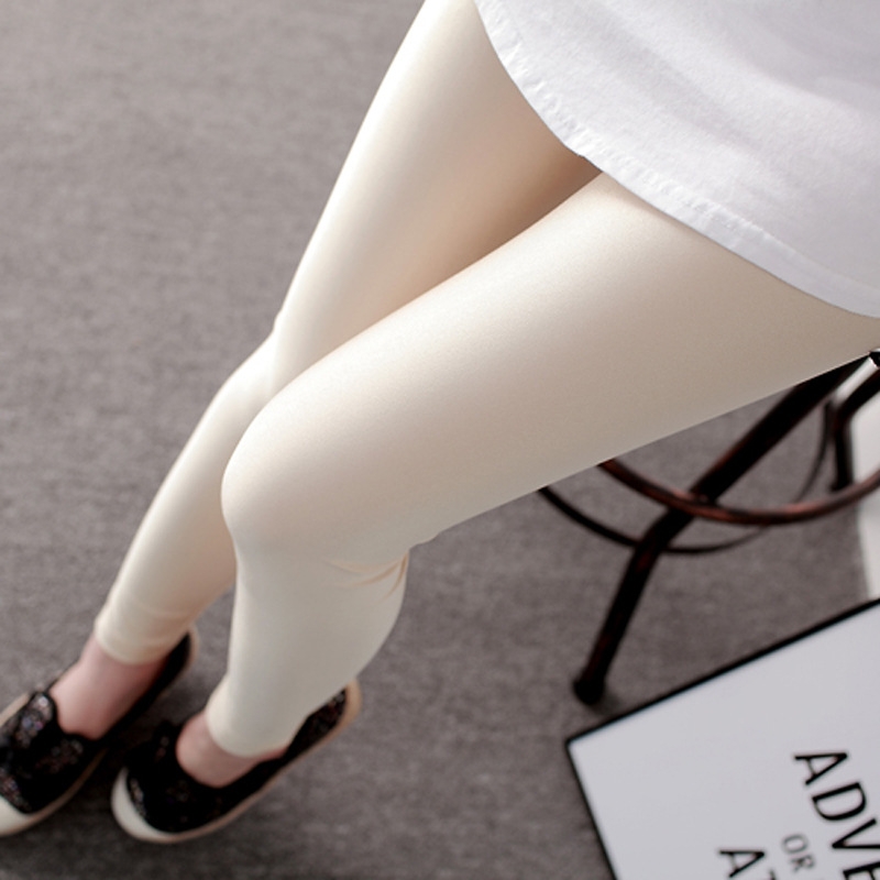 Women's Leggings Fluorescent Ice Silk High Elastic High Waist Tights Female Leggings