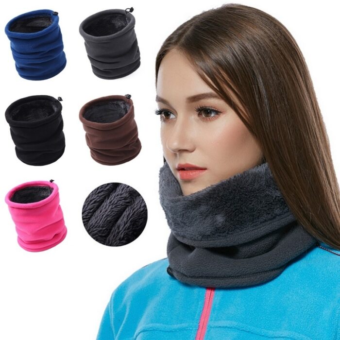 3 in 1 Outdoor Multifunctional Scarf Unisex Men Women Thermal Warm Fleece Snood Scarf Neck Warmer Beanie Ski Balaclava Hat - 图片 2