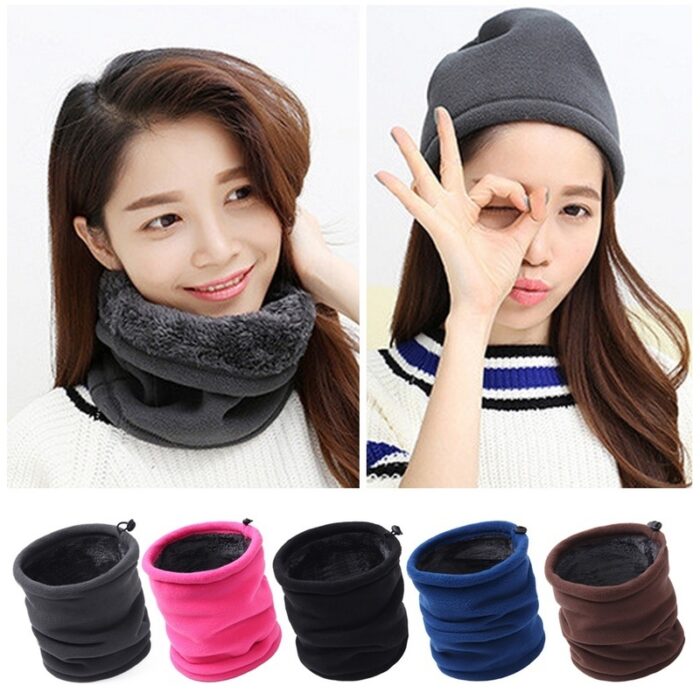 3 in 1 Outdoor Multifunctional Scarf Unisex Men Women Thermal Warm Fleece Snood Scarf Neck Warmer Beanie Ski Balaclava Hat - 图片 3