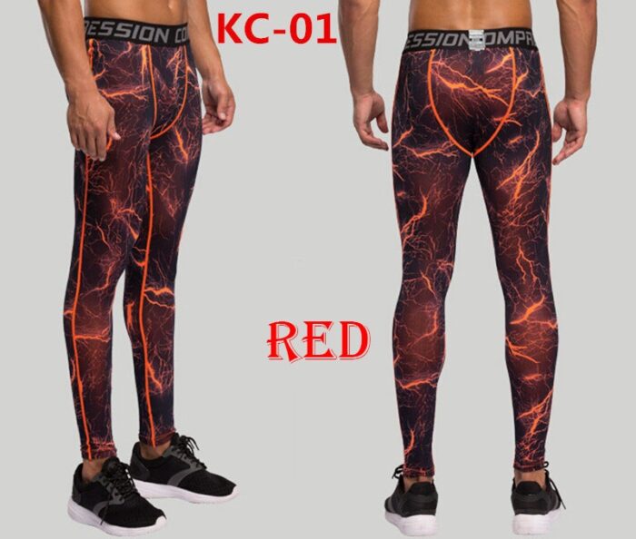 Mens Compression Pants New Fashion Print Quick Dry Skinny Bodysuit Leggings Tights Fitness MMA Pants Trousers Elasticity Leggings - 图片 5