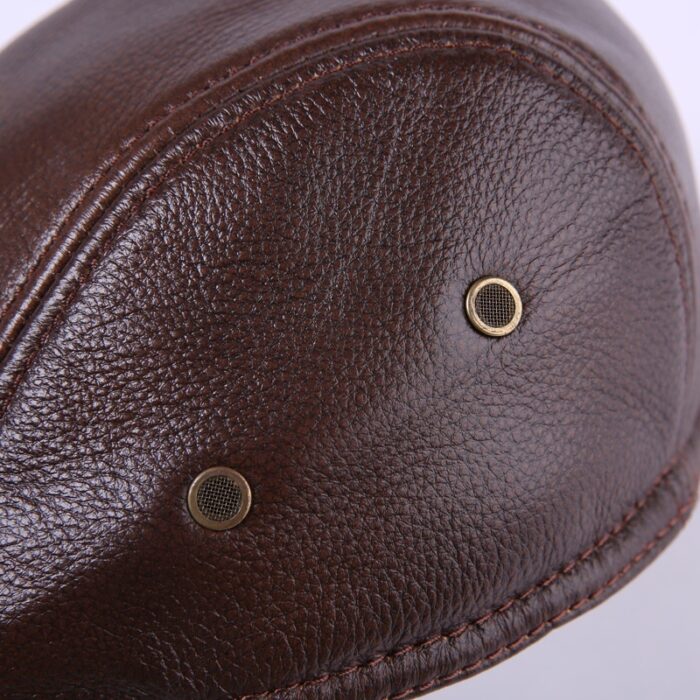 Real Cowhide Leather Cap First Layer Cowhide Leather Hat Genuine Leather Cap - 图片 7