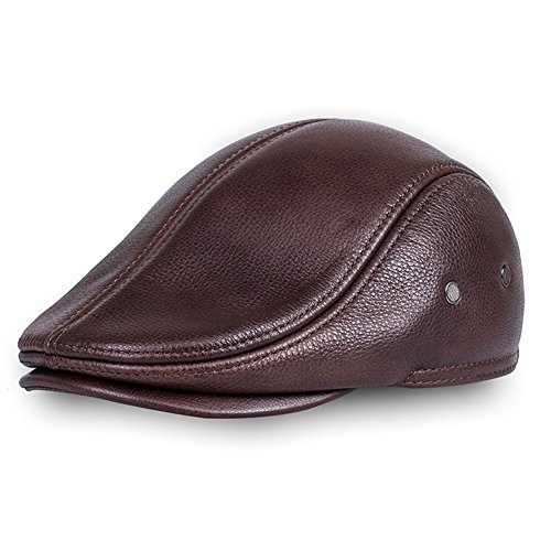 Real Cowhide Leather Cap First Layer Cowhide Leather Hat Genuine Leather Cap