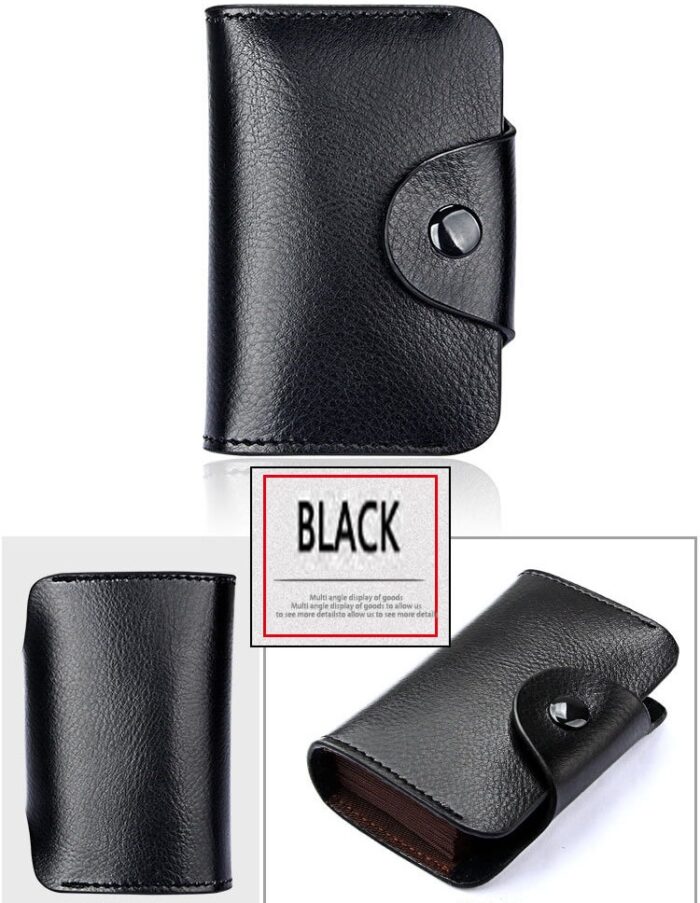 Genuine Leather Wallet  Leather Purse Credit Card Wallet Many Crads Coin Purse Clutch Purse Unisex - 图片 7