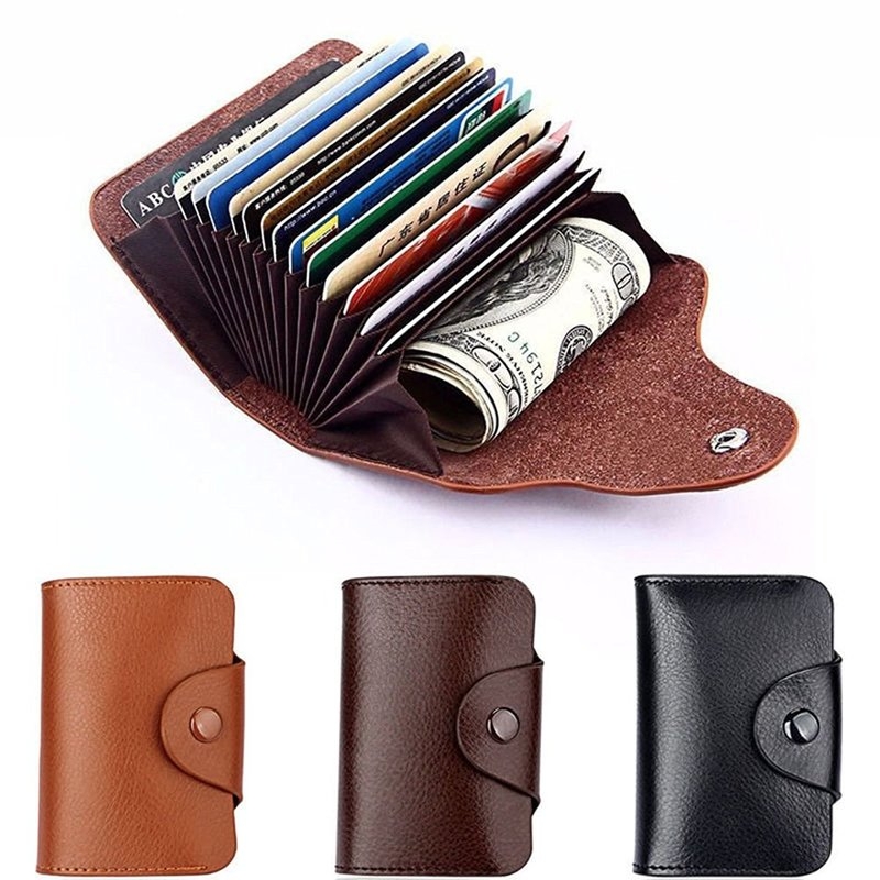 Genuine Leather Wallet  Leather Purse Credit Card Wallet Many Crads Coin Purse Clutch Purse Unisex