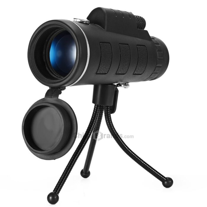 40X60 HD  Monocular Telescope with Compass, BAK4 Prisms and Fully Multi-Coated FMC Mini HD Monocular Scope with Tripod/Phone Clip/Strap/Clean Cloth for Stargazing, Bird Watching, Hiking and Sports - 图片 8