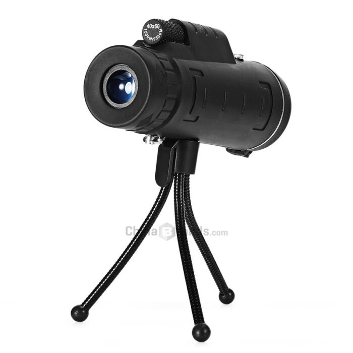 40X60 HD  Monocular Telescope with Compass, BAK4 Prisms and Fully Multi-Coated FMC Mini HD Monocular Scope with Tripod/Phone Clip/Strap/Clean Cloth for Stargazing, Bird Watching, Hiking and Sports - 图片 7
