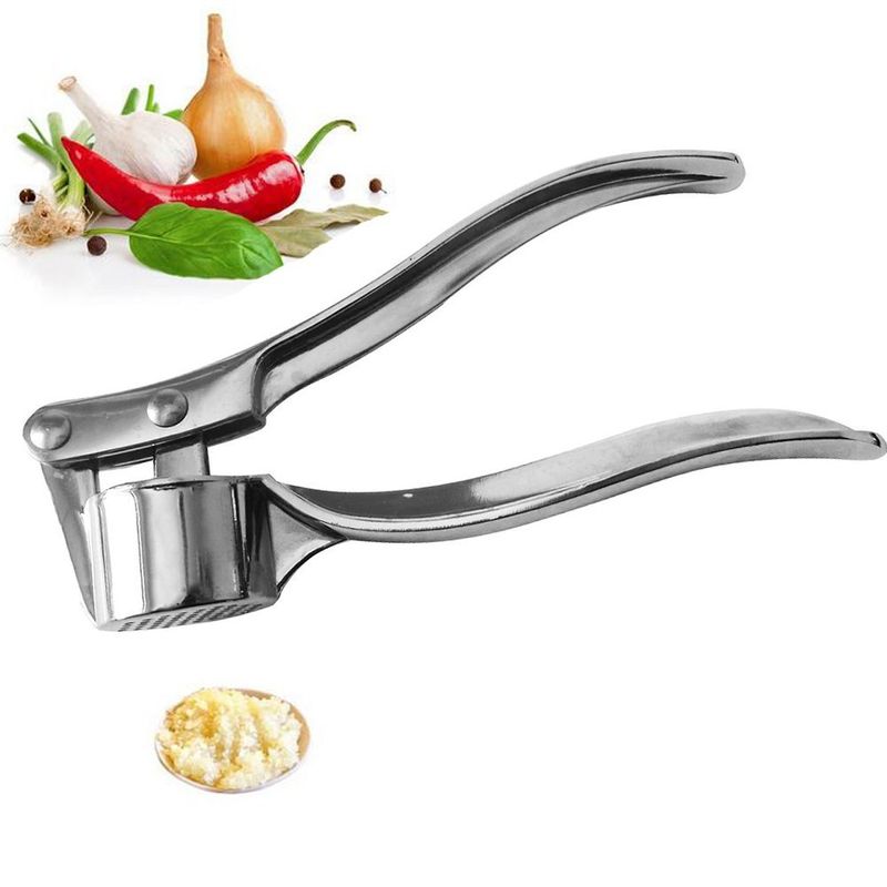 Professional Kitchen Stainless Garlic Press Garlic Mincer Ginger Crusher Ginger Squeezer Heavy Duty Garlic Presser Garlic Crush Garlic Chopper, User-Friendly, Easy to Clean and Highly Durable