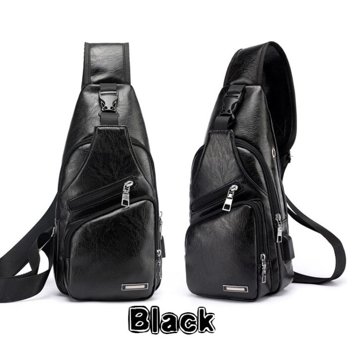 Fashion Men's  Leather Bag Chest Pack Crossbody Bags Messenger Bags Vintage Travel Bag  Casual Outdoor Shoulder Bags - 图片 10