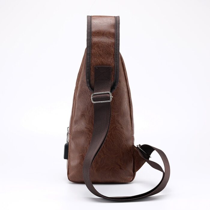 Fashion Men's  Leather Bag Chest Pack Crossbody Bags Messenger Bags Vintage Travel Bag  Casual Outdoor Shoulder Bags - 图片 13
