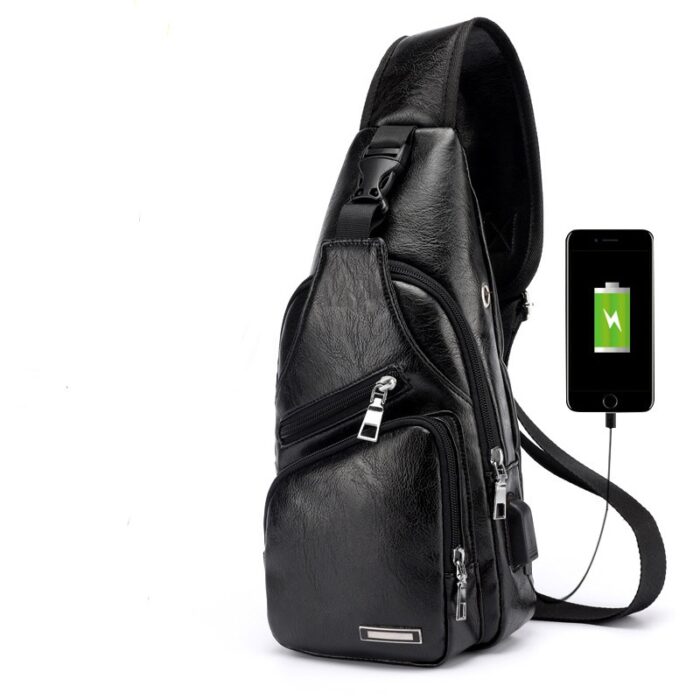 Fashion Men's  Leather Bag Chest Pack Crossbody Bags Messenger Bags Vintage Travel Bag  Casual Outdoor Shoulder Bags - 图片 2