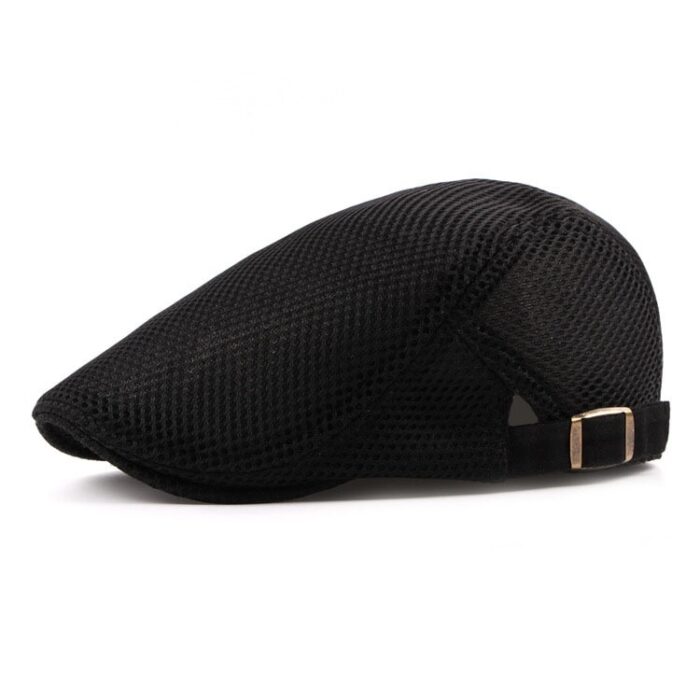 Men Breathable mesh Summer hat Adjustable Newsboy Beret Ivy Cap Cabbie Flat Cap(One size) - 图片 2