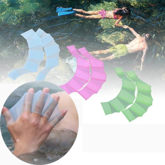 Silica Gel Hand Flipper Adult Child Webbed Training Swimming Paddle