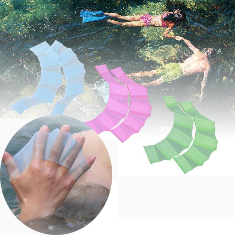Silica Gel Hand Flipper Adult Child Webbed Training Swimming Paddle