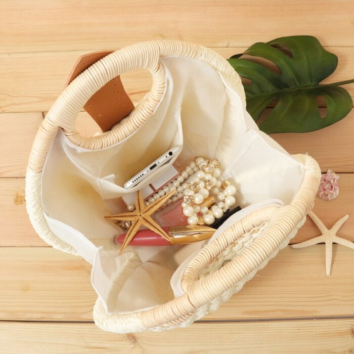 Women Nest Tote Handbag Summer Beach Bags Woman Straw Bags Women's Handbag Rattan Bag - 图片 2