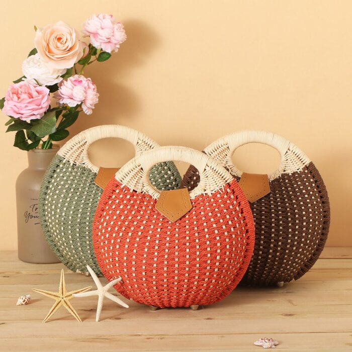 Women Nest Tote Handbag Summer Beach Bags Woman Straw Bags Women's Handbag Rattan Bag - 图片 8