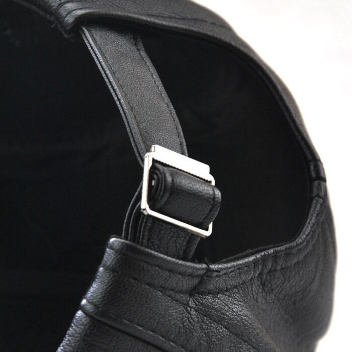 Beret Golf Cap Mens Vintage Newsboy Peaked Hats PU Leather Cap - 图片 6