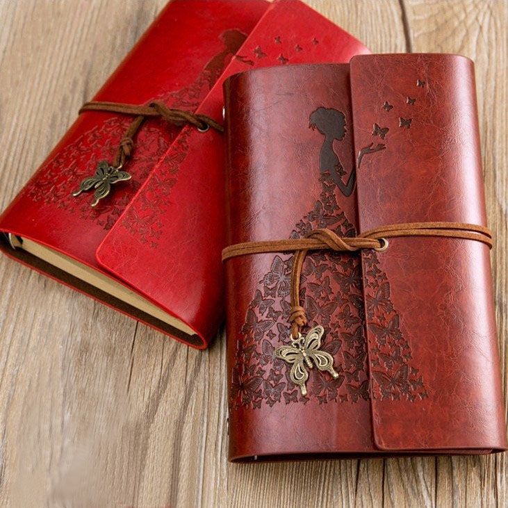 Fashion Personality Retro Notebook Journal Notebook  Butterfly Binder Diary Retro Book Diarybook(4 Colors)