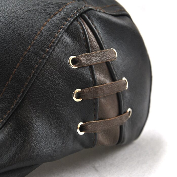 Men's Vintage Newsboy Cap PU Leather IVY Flat Gatsby Hat Winter Golf Driving Hats Beret Caps - 图片 10