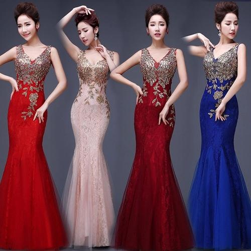 Lace Dresses Abendkleider Major Embroidery Robe De Soiree Evening Party Dresses Long Mermaid Prom Dress