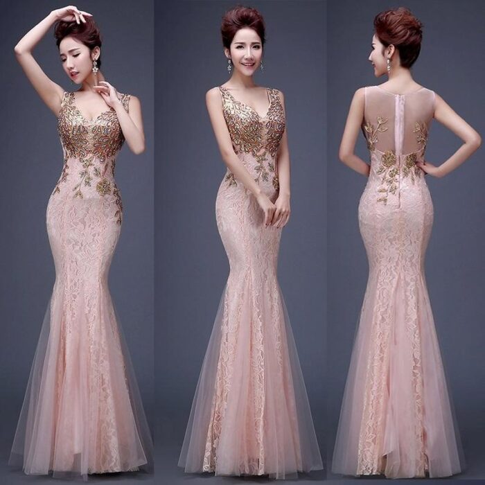 Lace Dresses Abendkleider Major Embroidery Robe De Soiree Evening Party Dresses Long Mermaid Prom Dress - 图片 3