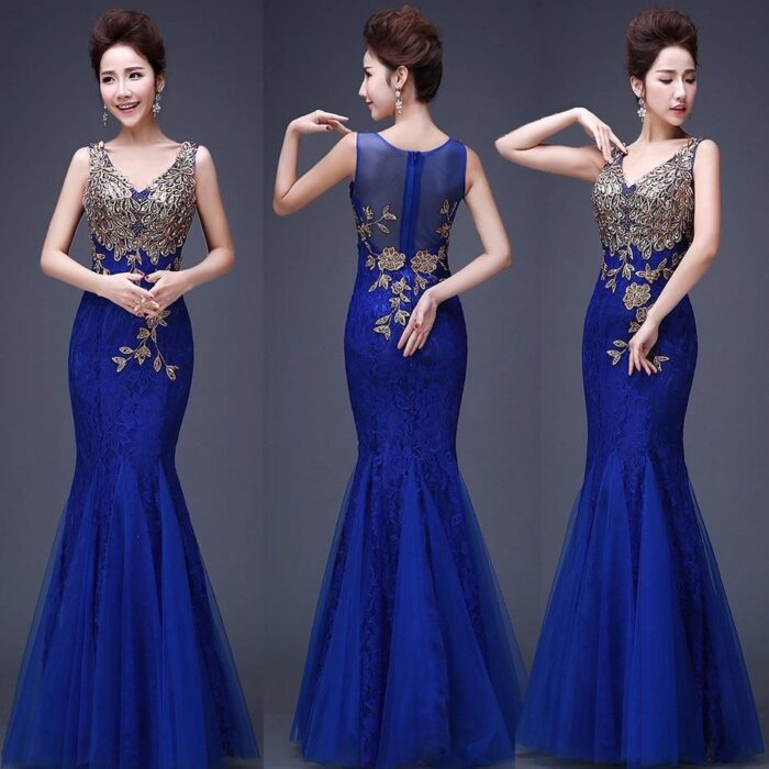 Lace Dresses Abendkleider Major Embroidery Robe De Soiree Evening Party Dresses Long Mermaid Prom Dress - 图片 4