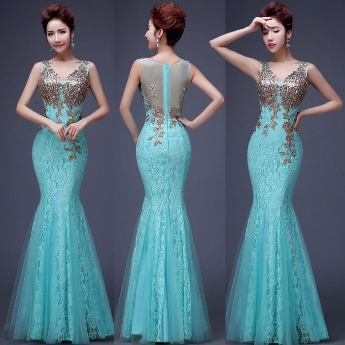 Lace Dresses Abendkleider Major Embroidery Robe De Soiree Evening Party Dresses Long Mermaid Prom Dress - 图片 5