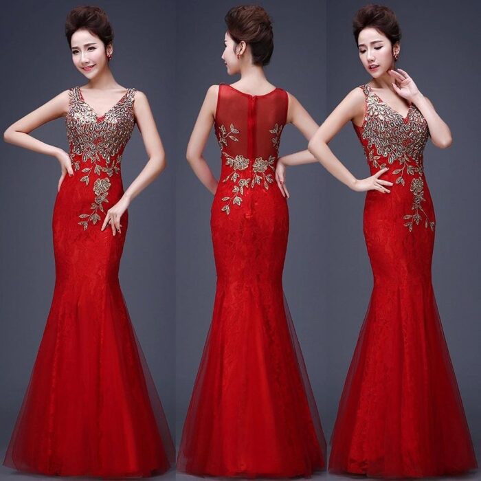 Lace Dresses Abendkleider Major Embroidery Robe De Soiree Evening Party Dresses Long Mermaid Prom Dress - 图片 6
