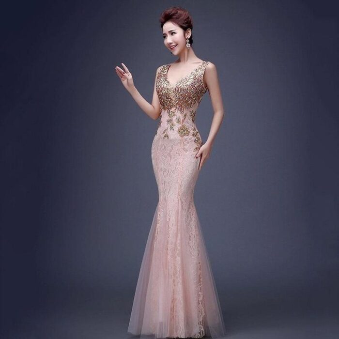 Lace Dresses Abendkleider Major Embroidery Robe De Soiree Evening Party Dresses Long Mermaid Prom Dress - 图片 9