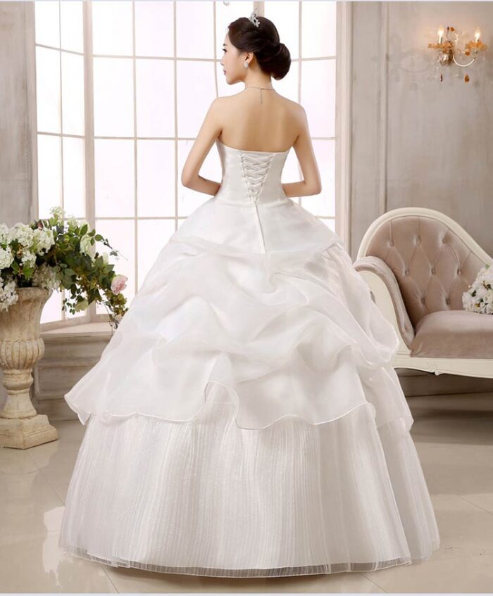 Wedding Dress  Fashion  White Luxury Lace Strapless Floor Length Dresses - 图片 5