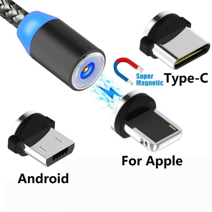 LED Magnetic Charger Cable Mobile Phone  Cable  Smart Fast Charging USB Cord Cable for Type-C/Micro/Lightning - 图片 15