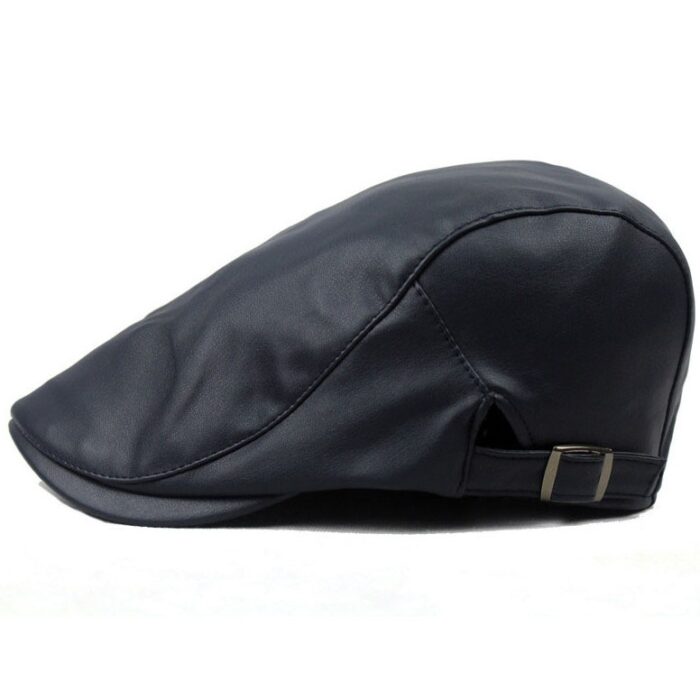PU Leather Cap Ivy Newsboy Cabbie Gatsby Golf Driving Hat - 图片 5