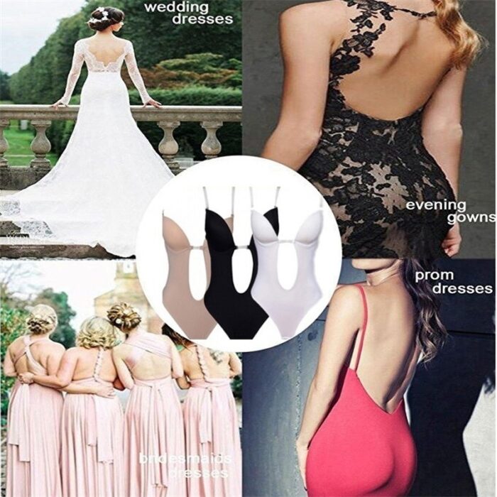 Women's Backless Bra Seamless U-shaped Deep V Bodyshaper Underwear for Evening Wedding Party Dress - 图片 2
