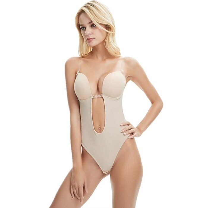 Women's Backless Bra Seamless U-shaped Deep V Bodyshaper Underwear for Evening Wedding Party Dress - 图片 3