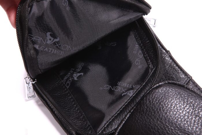 Genuine Leather Men Messenger Bag Casual Crossbody Bag Fashion Men's Handbag men chest bag Male Shoulder Bag - 图片 14