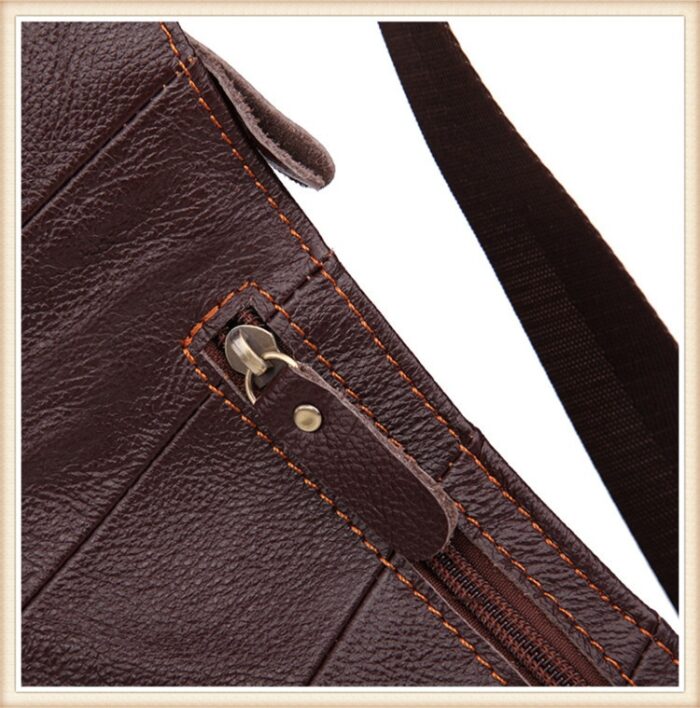 Genuine Leather Men Messenger Bag Casual Crossbody Bag Fashion Men's Handbag men chest bag Male Shoulder Bag - 图片 15