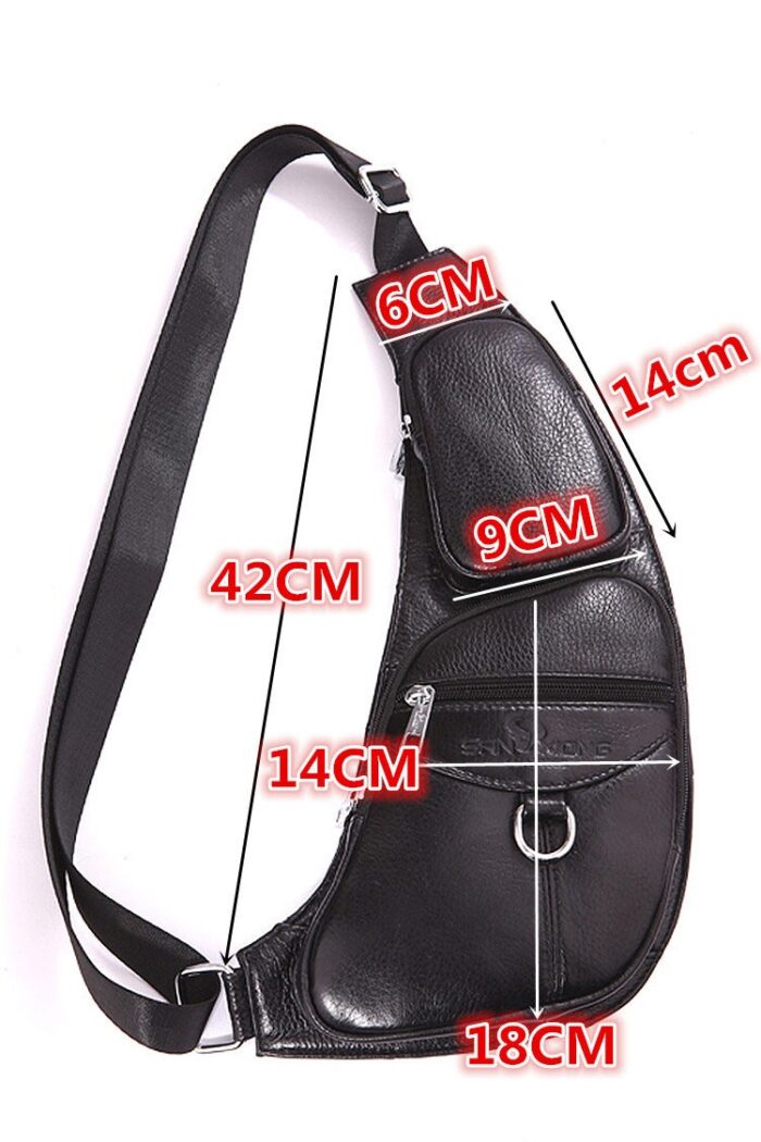 Genuine Leather Men Messenger Bag Casual Crossbody Bag Fashion Men's Handbag men chest bag Male Shoulder Bag - 图片 4