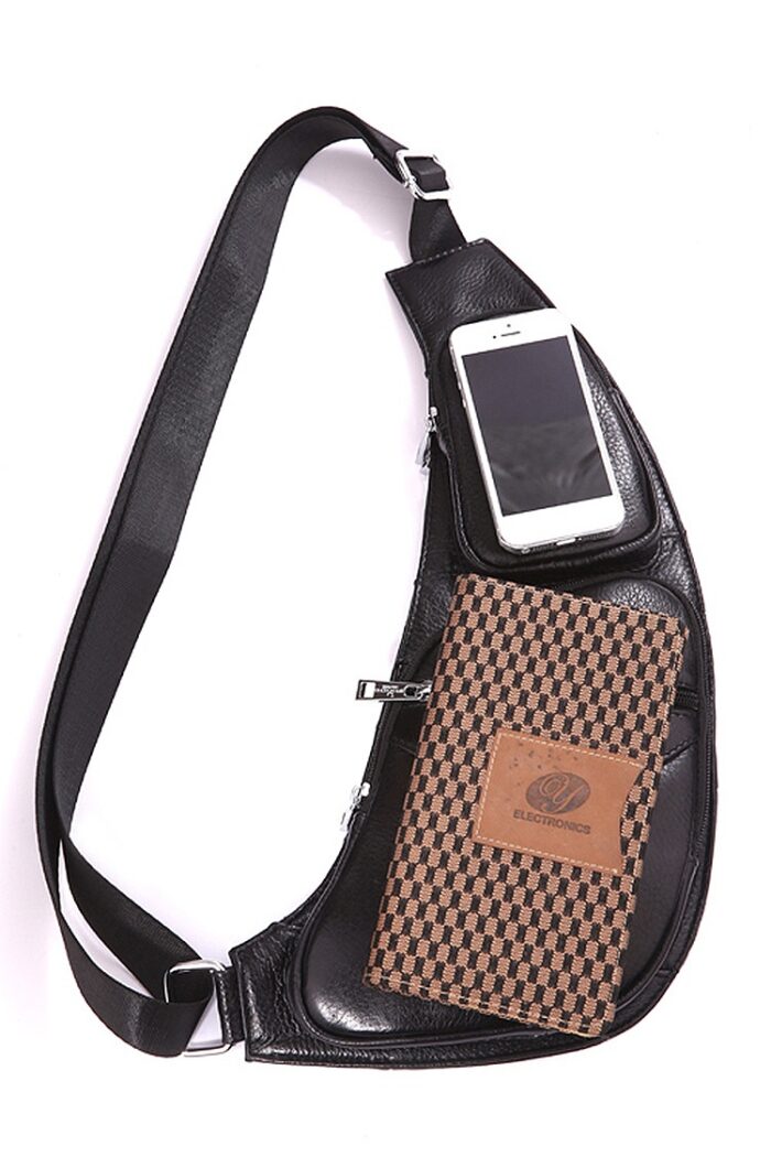 Genuine Leather Men Messenger Bag Casual Crossbody Bag Fashion Men's Handbag men chest bag Male Shoulder Bag - 图片 6