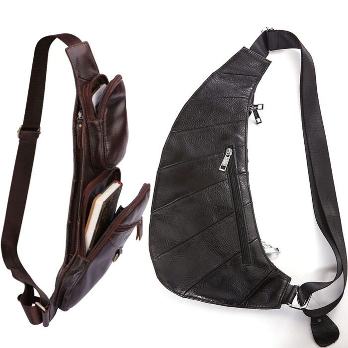Genuine Leather Men Messenger Bag Casual Crossbody Bag Fashion Men's Handbag men chest bag Male Shoulder Bag - 图片 7
