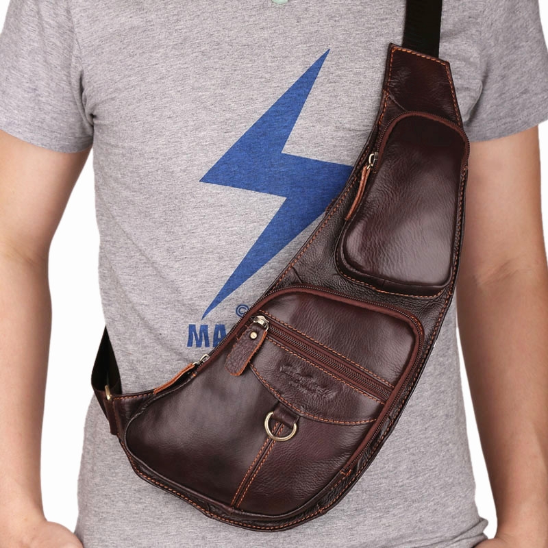 Genuine Leather Men Messenger Bag Casual Crossbody Bag Fashion Men's Handbag men chest bag Male Shoulder Bag