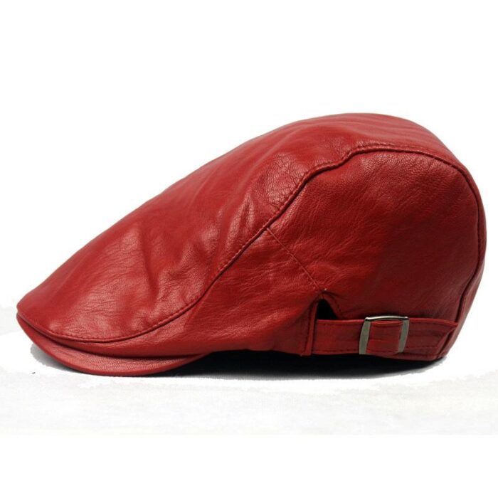 PU Leather Cap Ivy Newsboy Cabbie Gatsby Golf Driving Hat - 图片 2