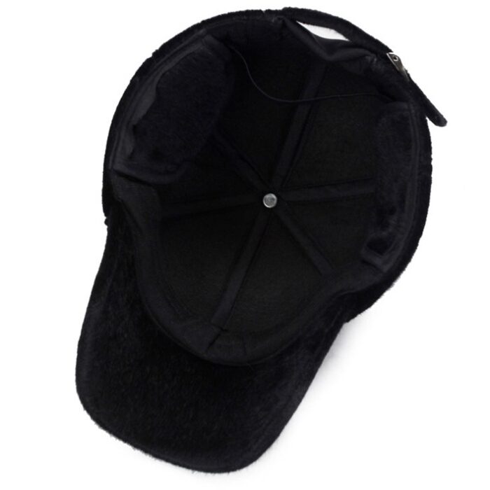 Faux Mink Hat Baseball Cap Faux Fur Outdoor Warm Earmuffs Men's Winter leather Hat - 图片 14