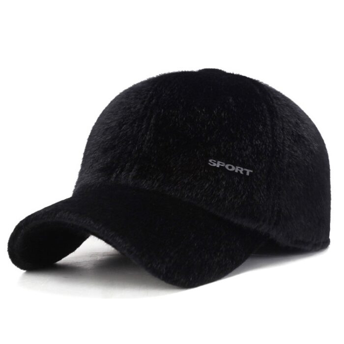Faux Mink Hat Baseball Cap Faux Fur Outdoor Warm Earmuffs Men's Winter leather Hat - 图片 8