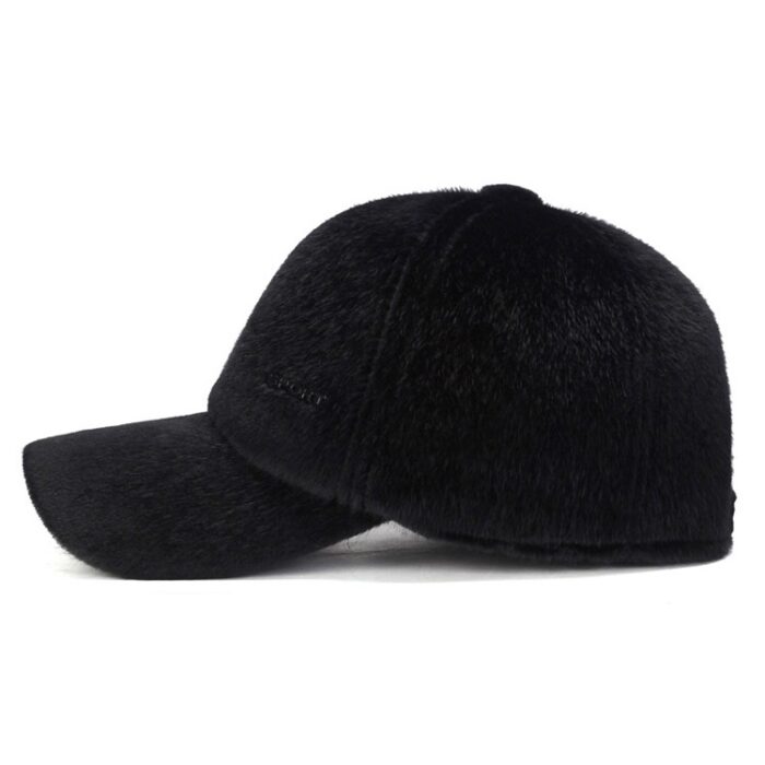 Faux Mink Hat Baseball Cap Faux Fur Outdoor Warm Earmuffs Men's Winter leather Hat - 图片 9