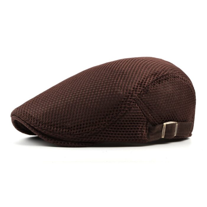 Adjustable Breathable Mesh Hat  Newsboy Beret Ivy Cap Cabbie Flat Cap - 图片 7